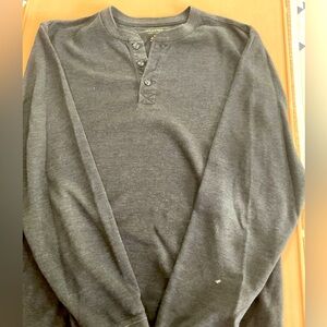 Gray Long Sleeve Henley Shirt